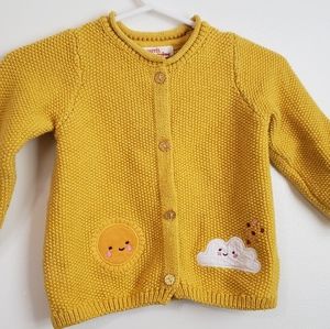 Yellow cardigan for baby girls